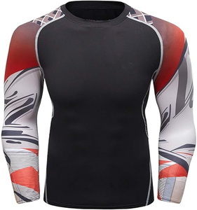 T-shirt de compression à manches longues pour homme, coupe ajustée, séchage rapide, idéal pour l'entraînement, la natation et les activités sportives - Product Image 1