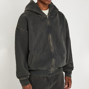 Vente en gros : Sweat à capuche pour homme, design personnalisé, effet délavé à l'acide, confortable, 100% coton premium, collection Automne Hiver - Product Image 1