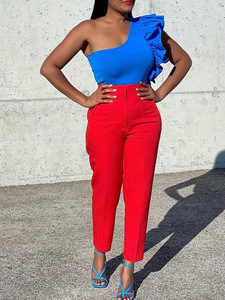 Pantalon crayon taille haute grande taille pour femme, longueur cheville, style bureau, en crêpe noir, pour le printemps, vente en gros, logo personnalisé - Product Image 5