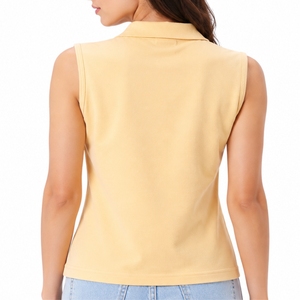 Polo sin Mangas para Mujer con Cierre, Tela Premium de Secado Rápido, Estilo Veraniego, Corte Atlético, Suave y Cómodo, Polo Hecho a Medida - Product Image 2