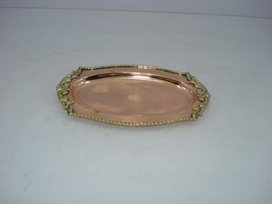 Bandeja de Servir Ovalada de Cobre Antiguo de Lujo, Plato de Metal Chapado en Oro, Centro de Mesa Decorativo Vintage para Hogar y Hotel a Excelente Precio - Product Image 6