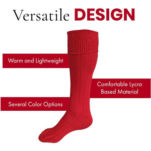 Custom Logo Men Highland Kilt Red Hose <b>Socks</b> Scottish <b>Wool</b> Blend Long <b>Socks</b> Soft Comfortable Material for Daily Wear - Product Image 5