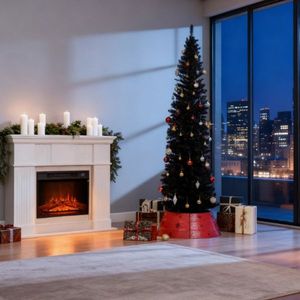 Albero di Natale Moderno a Forma di Matita con Base Robusta per Decorazioni Festive - Product Image 1