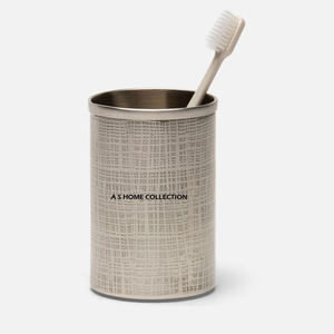 Support à brosses en acier inoxydable plaqué argent de qualité supérieure, accessoire imprimé de qualité supérieure pour ensembles de salle de bain - Product Image 1