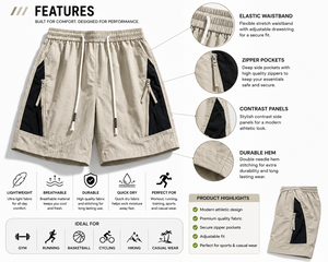 Pantalones Cortos Cortavientos para Hombre, Ecológicos, Impermeables, de Secado Rápido, Estilo Urbano, de Spandex/Nylon Oxford, hasta la Rodilla - Product Image 5
