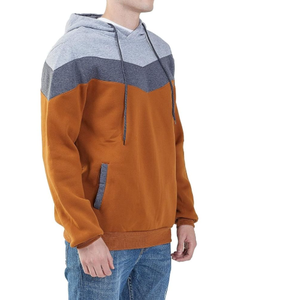 Sudadera con Capucha Básica de Algodón Mezclado con Bloques de Color para Hombre - Product Image 3