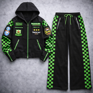 Conjunto Deportivo Transpirable Tejido de Primavera Unisex Inspirado en las Carreras con Sudadera con Capucha, Camiseta y Estilo Urbano - Product Image 3