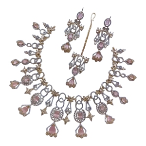 Joyería al por mayor para mujer con MOQ bajo, conjuntos de collar y aretes de moda indios y pakistaníes para novias, disponibles para la venta. - Product Image 1