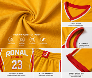 Ensemble d'uniformes de basketball personnalisés OEM ODM, maillot et short de basketball par sublimation, vêtements de sport pour hommes, polyester à séchage rapide, entraînement d'équipe - Product Image 5