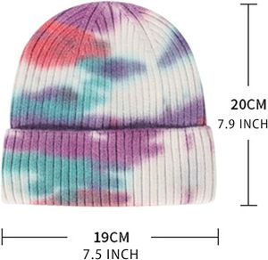 Bonnet d'hiver tie-dye pour femmes, avec logo personnalisé, broderie 3D, nœuds, camouflage, côtelé, pour hommes et femmes, plage 2026 - Product Image 5