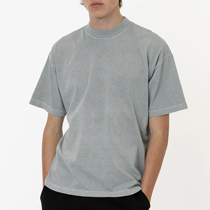 T-shirt unisexe surdimensionné à coupe carrée avec logo personnalisé, tissu épais, épaules tombantes, style streetwear, directement de l'usine - Product Image 3