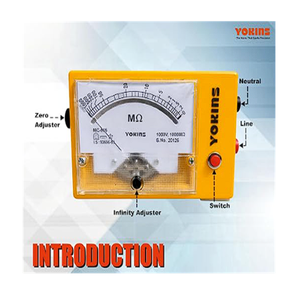Testeur d'isolation analogique YOKINS 1000V 1000M, fonctionnant sur piles |   Fabriqué en Inde |   Haute précision 5% |   Protection IP55 |   1 an - Product Image 1