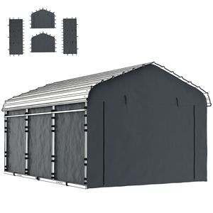 Panneau latéral de remplacement imperméable UPF50+ gris foncé pour abris de voiture, garages et auvents 12 x 20 - Product Image 1