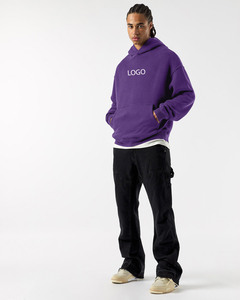Wholesale Mens Blank Fleece Hoodies Custom Embroidery High GSM Cotton Street Fashion Sweatshirt Manufacturer - Product Image 6