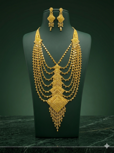Conjunto de Collar de 4 Piezas en Latón y Cobre con Baño de Oro para Mujer, Joyería Hecha a Mano con Acabado Liso y Apariencia Elegante para Fiestas - Product Image 2