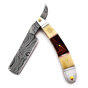 Navajas de Afeitar de Acero Inoxidable con Alto Contenido de Carbono de Damasco Hechas a Mano, Artículos de Salón Seguros, Regalo Personalizado para Hombres - Product Image 5