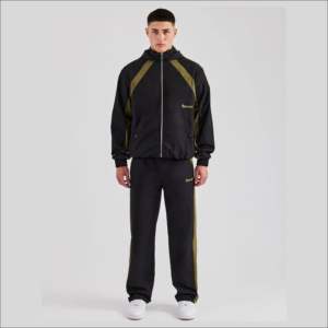 Ensemble de survêtement décontracté pour homme : veste zippée et pantalon, deux pièces, idéal pour la gym, vente en gros, fournisseur de tenues de jogging - Product Image 3