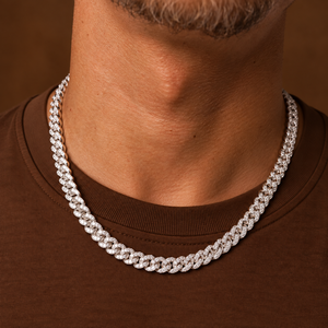 8mm CZ Diamond Cuban Link <b>Chain</b> <b>Mens</b> Fully Iced Out Hip Hop Statement Necklace Fine Jewelry 925 Silver <b>Gold</b> <b>mens</b> 8mm cz diamond - Product Image 4