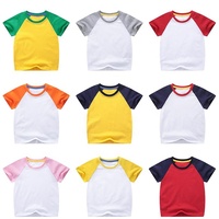 T-shirt à manches courtes raglan pour enfants, 100 % coton, respirant, écologique, séchage rapide, imprimé animal, haute qualité