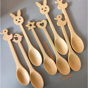 Juego de 5 Cucharas de Bambú de 6.3 Pulgadas, Utensilios Pequeños de Madera para Comer, para Té, Café, Helado, Miel, Cucharillas de Madera - Product Image 2