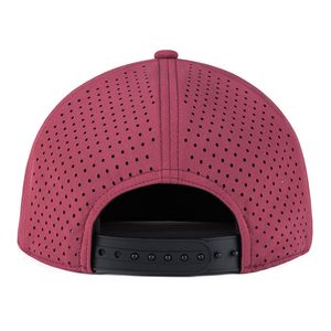 Gorra Unisex de 6 Paneles con Cierre a Presión, Color Borgoña, Malla Transpirable, Ajustable, Visera Plana, Estilo Casual, para Adultos, Primavera/Verano - Product Image 6