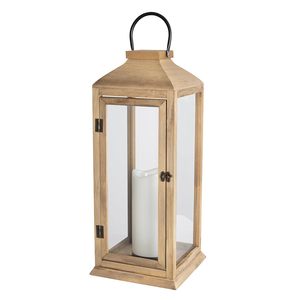 <b>Set</b> of 2 Natural Wood <b>Lantern</b> Candle Holders Decorative Hanging <b>Lanterns</b> Farmhouse Table Centerpiece Home Decor - Product Image 1