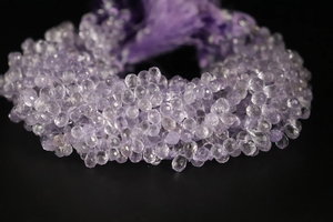 Pierre naturelle brésilienne rose améthyste à facettes Briolette coupe latérale gouttes 4*6-5*7mm 8 pouces 4*6-5*7mm 8 pouces - Product Image 2