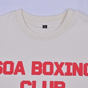 เสื้อยืดคอกลมแขนสั้น SOA Boxing Club สำหรับผู้ชาย สีตามสั่ง พิมพ์ลายยางนูน ทรงปกติ ผ้าเจอร์ซีย์คอตตอน แห้งเร็ว - Product Image 5