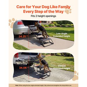 Foldable 4-Step Extra Wide <b>Dog</b> <b>Car</b> <b>Ramp</b> Non-Slip Surface <b>for</b> Large <b>Dogs</b> Portable Lightweight Pet Stairs - Product Image 2