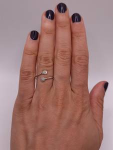 18K Gold Double Cluster Lab Grown Diamond <b>Ring</b> for Women | Trendy IGI Certified Luxury <b>Statement</b> <b>Ring</b> | Bridal Anniversary Party - Product Image 3
