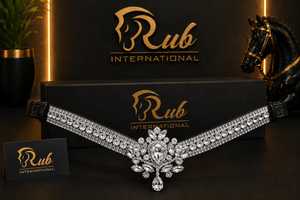Diadema de Cristal de Lujo al por Mayor con Diamantes Brillantes Personalizados para Caballo, Accesorios de Brida Ecuestre - Product Image 4