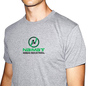 T-shirts à col rond surdimensionnés pour hommes, en coton 100%, de couleur rouge chiné, avec logo personnalisé imprimé, élégants et confortables - Product Image 2