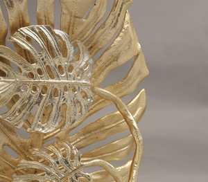Gold Plated Monstera Leaf Sculpture Handmade Artistic Tabletop <b>Decor</b> Contemporary Plant Design Living Room Ornament Single Piece - Product Image 6