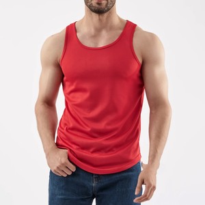 Débardeur Homme Rouge Sans Manches Col Rond Rayé Tricoté Décontracté Respirant Fitness 100% Polyester – Collection 2026 (Vente en Gros) - Product Image 2