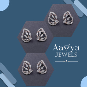 Pendientes de Diamantes Cultivados en Laboratorio de Oro de 14K de Lujo, Recién Fabricados, 8 Diamantes, para Mujer, Aniversario, Boda, Certificados por HRD, Comprar - Product Image 2