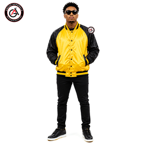 Vente en gros pour |   Veste bomber en satin pour hommes de la fraternité Phi Embroidery |   Col montant d'hiver brodé personnalisé style fraternité - Product Image 1