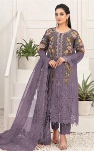 Elegante Salwar Kameez Moderno de Seda Bordado Semisellado con Lentejuelas y Trabajo Khatli para Mujer, Ideal para Bodas, Fiestas y Eventos, de Secado Rápido - Product Image 3