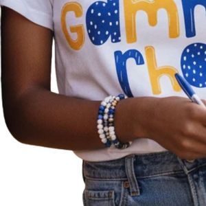Sigma Gamma Rho Whimsey Tee T-shirt en coton imprimé personnalisé, vêtements de sororité grecque pour femmes, haut décontracté à col ras du cou, Streetwear - Product Image 6