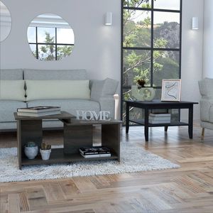 Set da soggiorno Houston in 2 pezzi include tavolino da caffè Mojito Espresso nero e tavolino da caffè Leanna 3 - Product Image 1