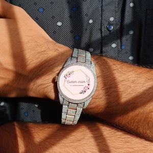 Montre analogique pour homme en moissanite haute qualité, cadran arabe, mouvement automatique, bracelet argenté, faite à la main, style Iced Out - Product Image 4