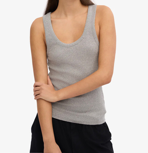 Débardeurs pour femmes en tissu toile uni, Spandex/Coton, écologiques, séchage rapide, respirants, décontractés, manches courtes - Product Image 2