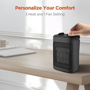 Chauffage d'appoint oscillant en céramique PTC de 1500 W avec télécommande, noir - Product Image 3