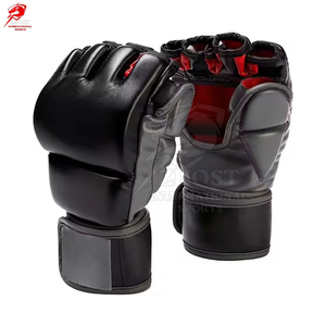 ZHOST INTERNATIONAL SPORTS MMA <b>Gloves</b> Faux Leather Half Finger Hook Loop Closure Pair 14oz/<b>16oz</b> for Martial Arts <b>Boxing</b> 14 - Product Image 1