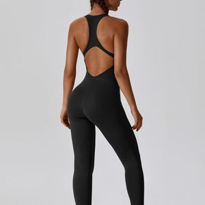 Conjuntos de verano para mujer, conjuntos de yoga sin mangas personalizados de una pieza, conjuntos deportivos sin espalda para mujer, mono deportivo de una pieza para gimnasio para mujer - Product Image 5