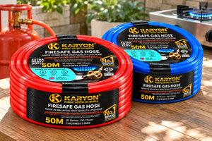 KARYON Heavy Duty LPG Gas <b>Hose</b> <b>50M</b> 10mm ID PVC PYR Reinforced Flame Retardant Flexible Tubing for Gas Cylinder Cooker - Product Image 1
