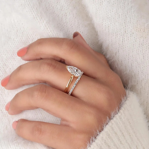 Anillo de diamantes de primera calidad con forma de pera de 2.40 ct, certificado IGI, diamante cultivado en laboratorio, anillo de boda y compromiso - Product Image 5
