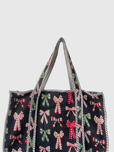 Sac fourre-tout en toile style preppy avec motif bonbons, design ouvert pour le shopping toutes saisons - Product Image 6
