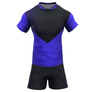 Uniforme de rugby de haute qualité, à séchage rapide, manches courtes, ensemble de maillots et shorts de football, uniforme de rugby unisexe - Product Image 1