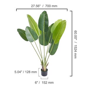Albero Artificiale del Paradiso degli Uccelli Alto 1,5 Metri in Vaso, Pianta Finta in PE Realistica, a Basso Mantenimento, con Protezione Anti-Ribaltamento - Product Image 5