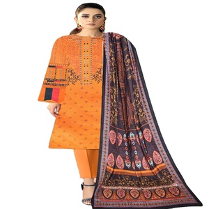 ชุดเดรสสำหรับฤดูร้อนชุดเดรส3ชิ้นแบบปากีสถานพิมพ์ลายดิจิตอลโดย AF ชุดอินเดียราคาพิเศษ - Product Image 1